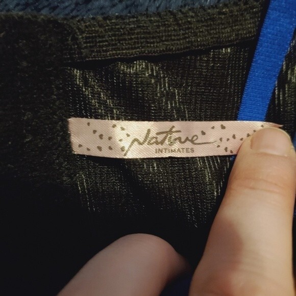 Natine blue and black satin lace corset size 36B - Picture 5 of 6